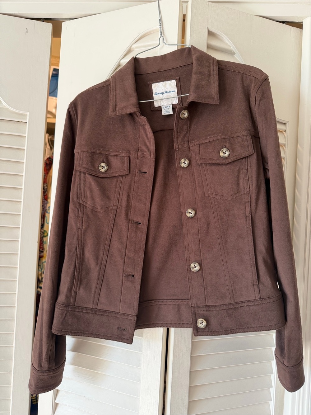 Tommy Bahama Brown Cotton Trucker Jacket